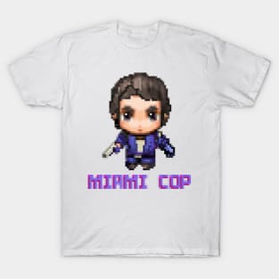 MIAMI COP - Jack Lancer - Pixel Art T-Shirt